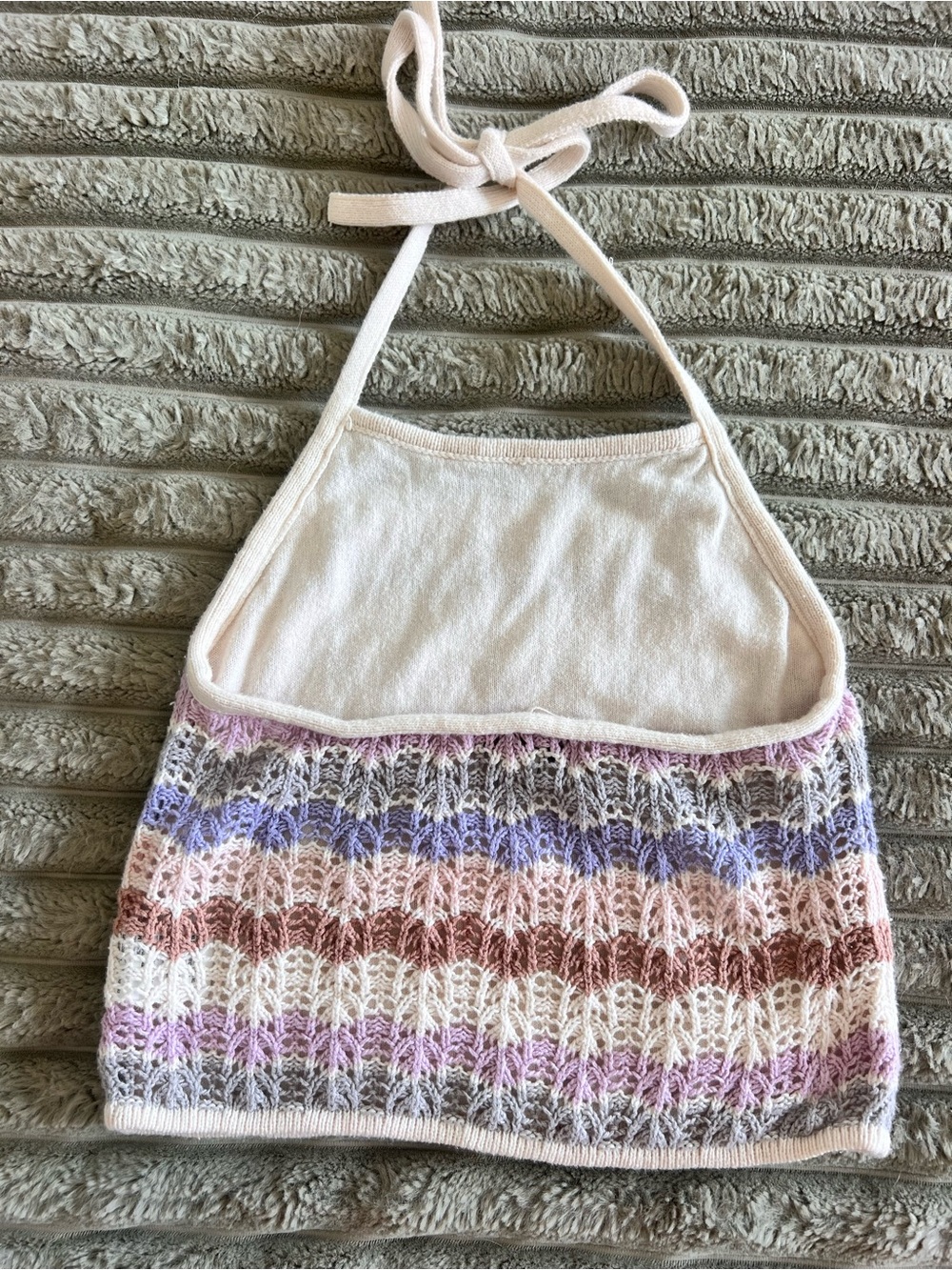American Eagle Crochet Striped Halter Top Size XS/S - Picture 4 of 7